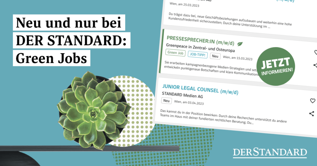 Green Jobs - auf jobs.derstandard.at